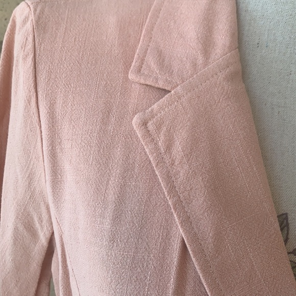 โDONATEDโPeach Blush Button Up V-neck Tie Waist Dress - Picture 7 of 15